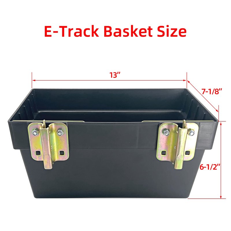 POROHOM 2 Pack Heavy Duty E-Track Basket for E-Track Systems, Trailer E Track Organizing Storage Pail,Organization Bin for Trucks, E-Track Storage Bin - E Track Accessories