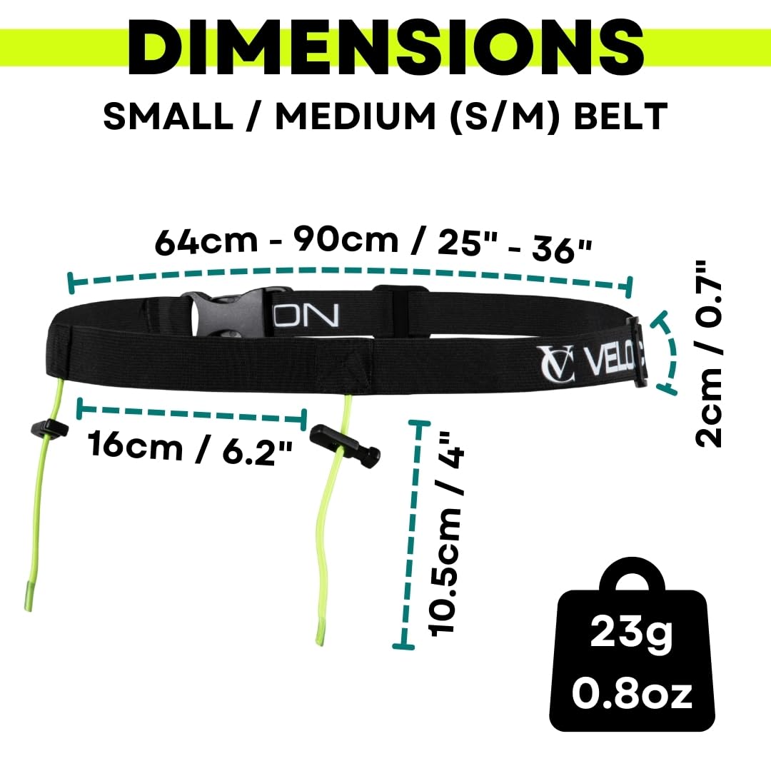 VeloChampion Lightweight Running Belt Waist Pack for Men Women - Elasticated Stretch Fit Race Number Holder - No Pins - 3 Sizes - Run. Triathlon. Cycle. Marathon. Jogging (1, Medium)