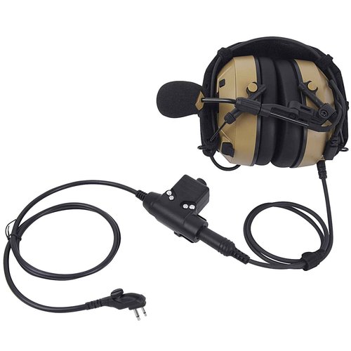 Pdflie 26dB Noise Cancelling Military Airsoft Communication Headphone Tactical Earpiece with U94 Ptt Mic for HYT Radio Hytera BD502 BD502i BD552i BD612i PD402i PD482i PD502i TC508 (NATO US Wired)
