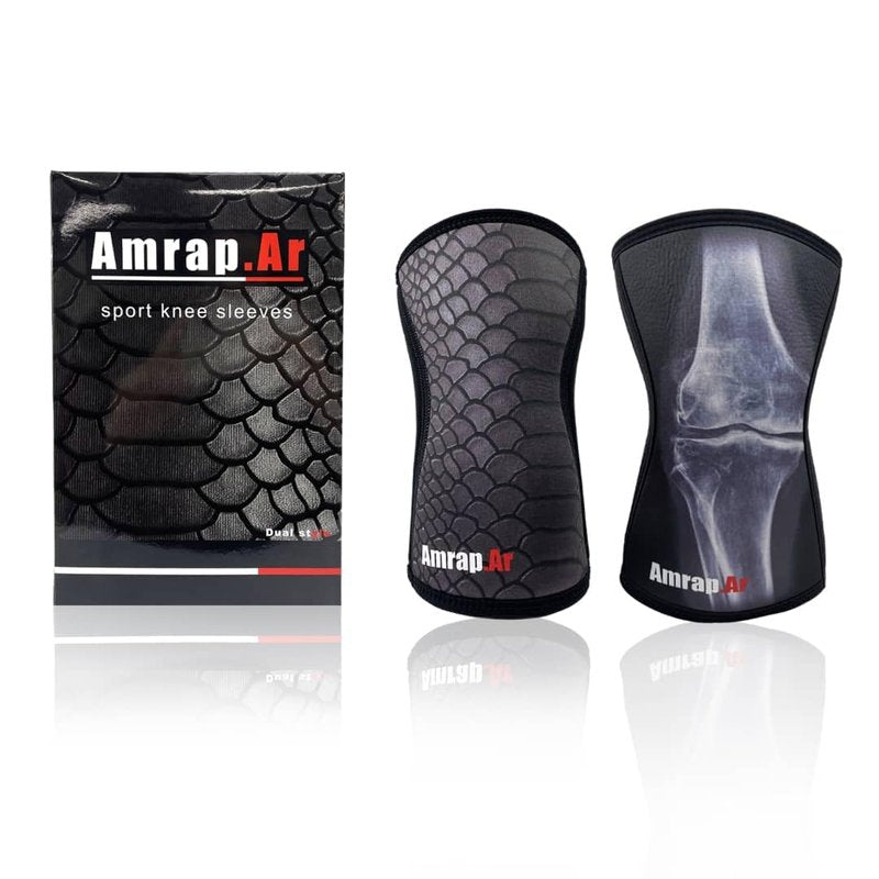 AMRAP.AR 7mm Knee Sleeves (size M - Pair) | Neoprene Knee Sleeve for Weightlifting Men and Women & Powerlifting | High-Performance Gym Reaper Knee Sleeves Compression Support for Squats, Weight Lifting