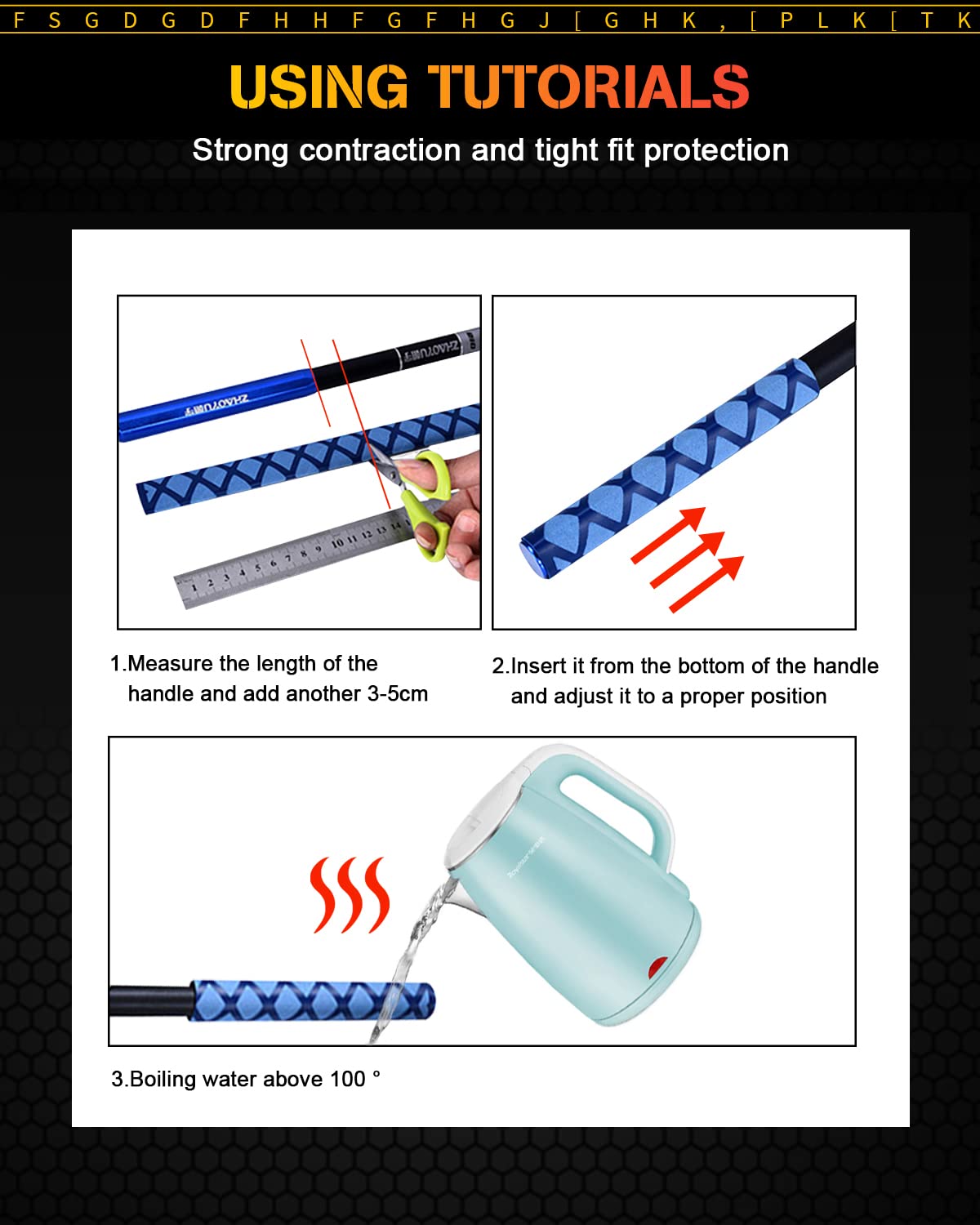 GLL Heat Shrink tubing, 3.2 Ft, Diameter 40mm (1.6 in), for Oar Handle, Kayak Paddle, Hammer Wood Handle, Fishing Rod, Bamboo, Racket Handle, Sailboat mast, Metal Tube Insulation Non-Slip Waterproof