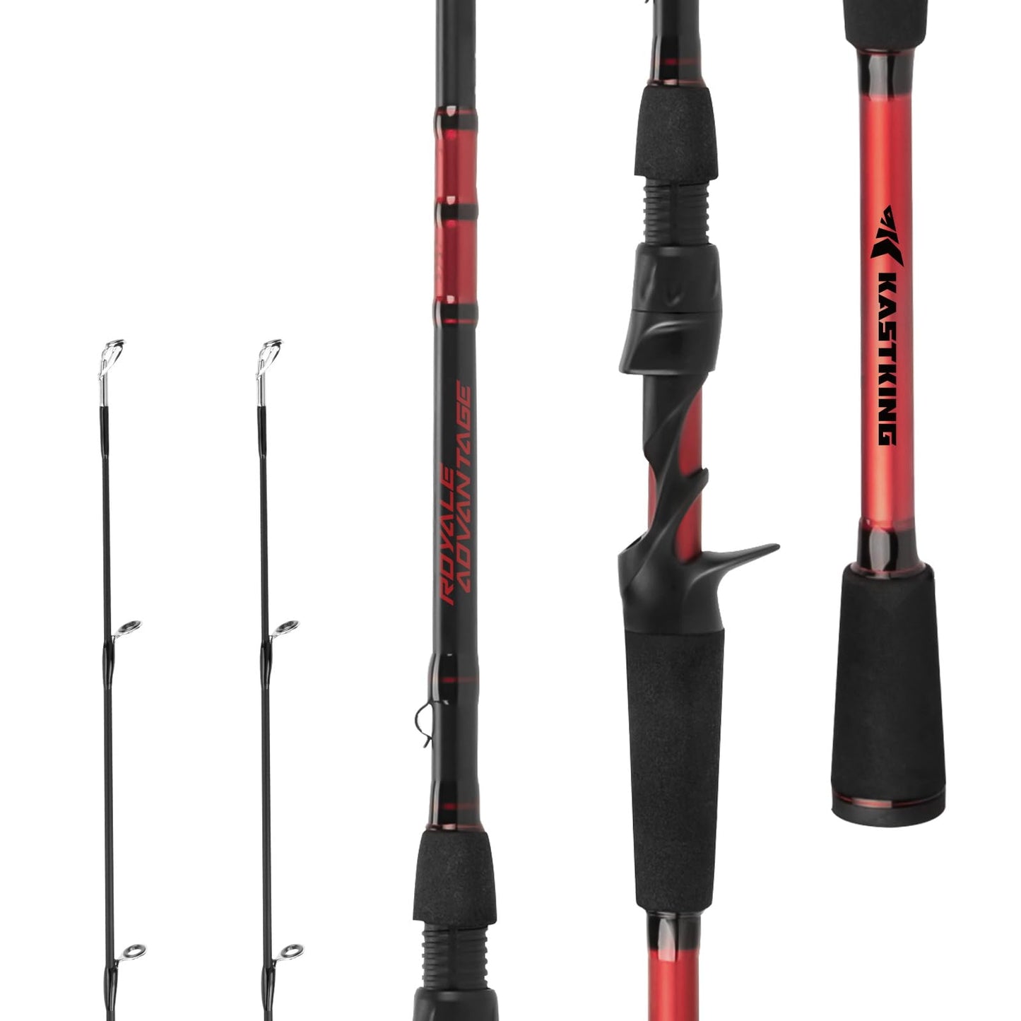 KastKing Royale Advantage Fishing Rod, Spinning Rod & Casting Rod, IM6 Graphite Blanks, 2-Pieces Rods with Extra Tip Section,KastFlex Technology, Power Transition System, EVA Handle