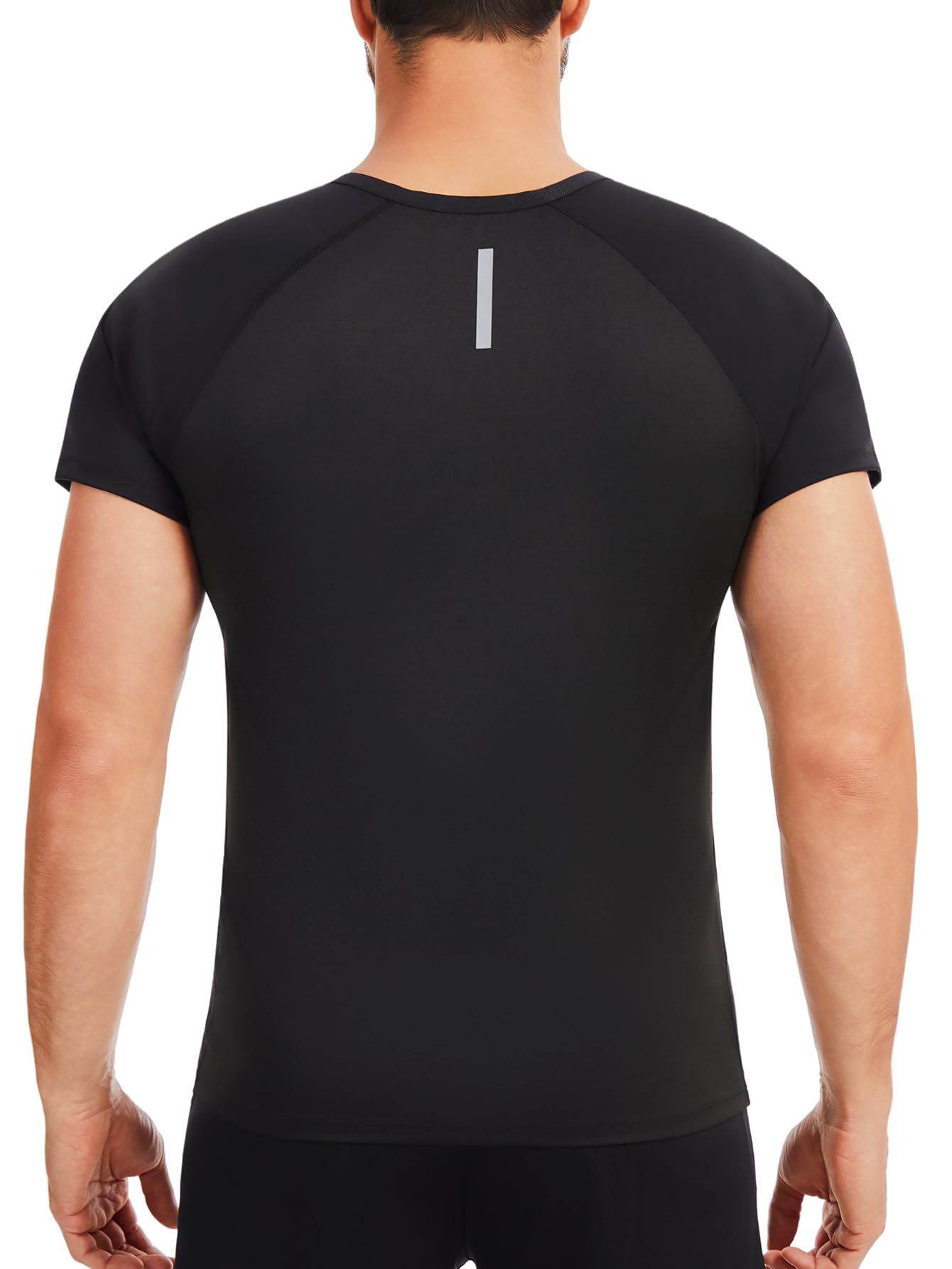 Sauna Shirt for Men Sauna Suit Short Sleeve Sweat Shirt Zipper T-Shirt