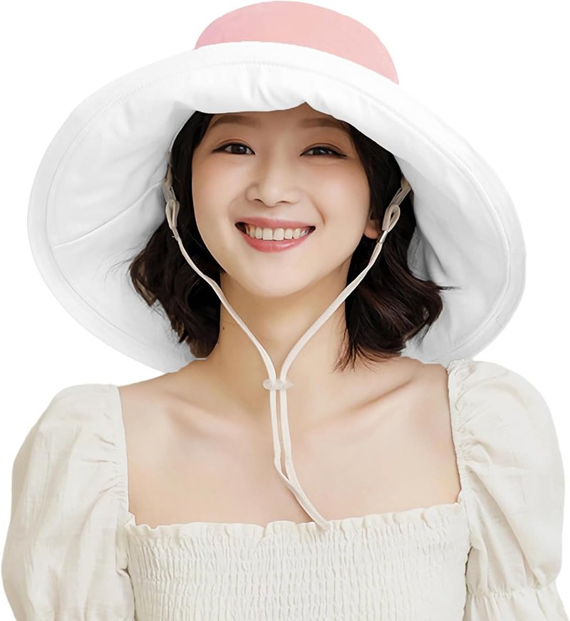 Summer Sun Hat for Women - Wide Brim Reversible Floral Beach Bucket Hat | UV Protection, Foldable Travel Design