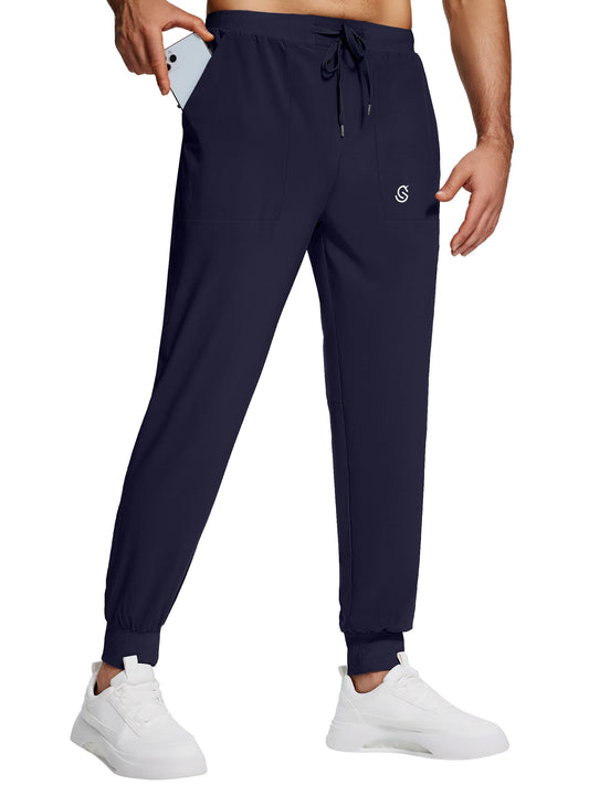 ISEEGZ Men's Joggers Sweatpants with Pockets Lightweight Athletic Sweat Gym Jogger Pants for Men Sports Workout Daily Navy