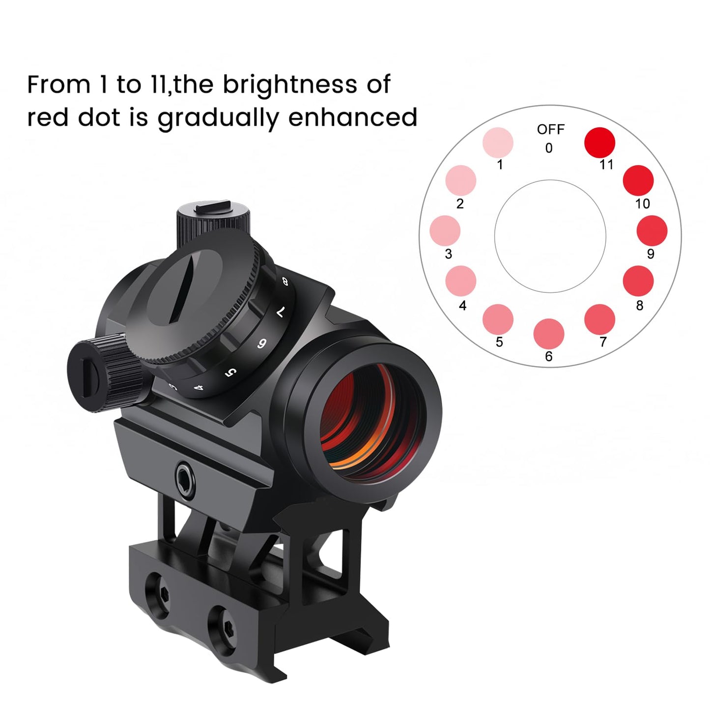 Feyachi Red Dot Sight 4 MOA Red Dot Sight Scope with 1 inch Riser Mount