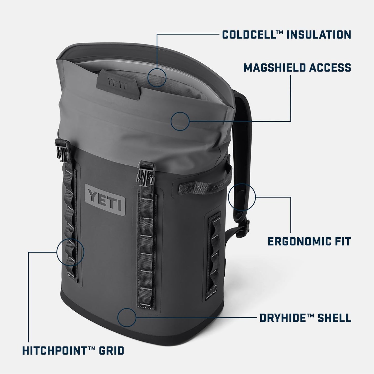 YETI Hopper M20 Backpack Soft Sided Cooler with MagShield Access, Ridgeline
