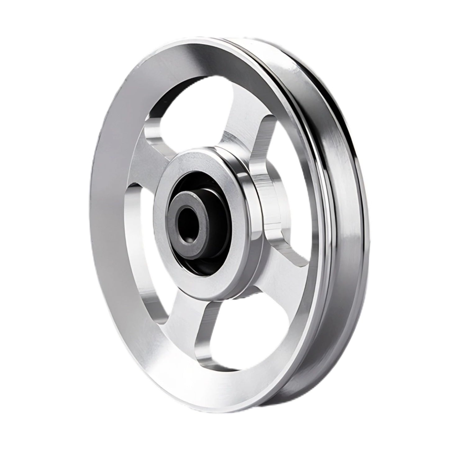 Gueiddi Aluminum Pulley for Home Gym, Load Capacity Sealed Bearing Pulley System, Quiet & Smooth Replacement Gym Pulley Wheel for Cable Machine, LAT Pulldown, Weight Equipment (1, Silver, 114-115mm)