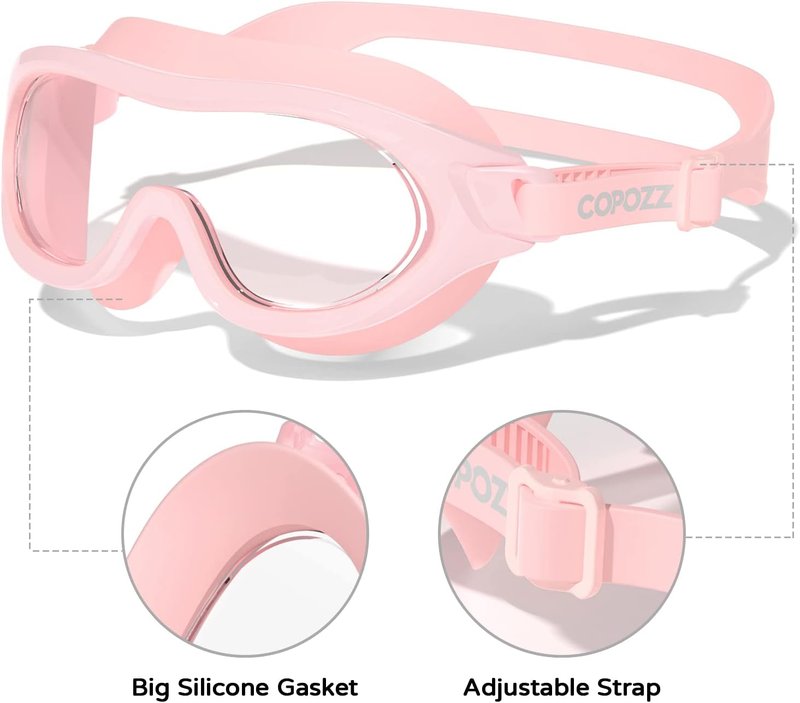 Kids Swim Goggles - No Leak Anti-Fog UV Protection | Wide View Design for Ages 6-14
