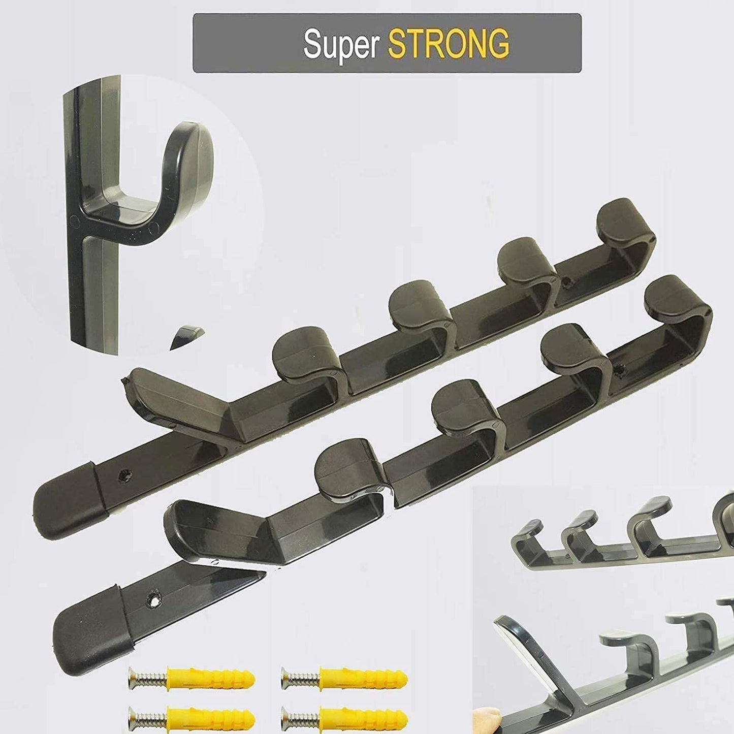 1Pair Fishing Rod Storage Rack, Horizontal Wall Mount Fishing Pole Holder Storage Organizer for Garage & Cabin & Basement - Holds up to 5 Rod - Easy to Install . Hardware included.