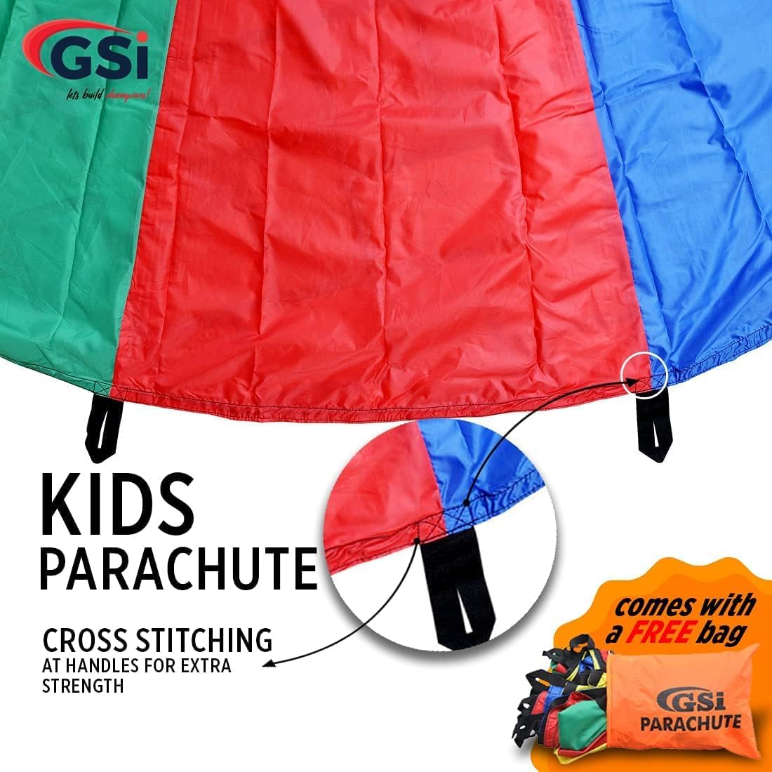 Kids Rainbow Parachute Toy - 35 Feet Play Tent for Gymnastics & Outdoor Activities