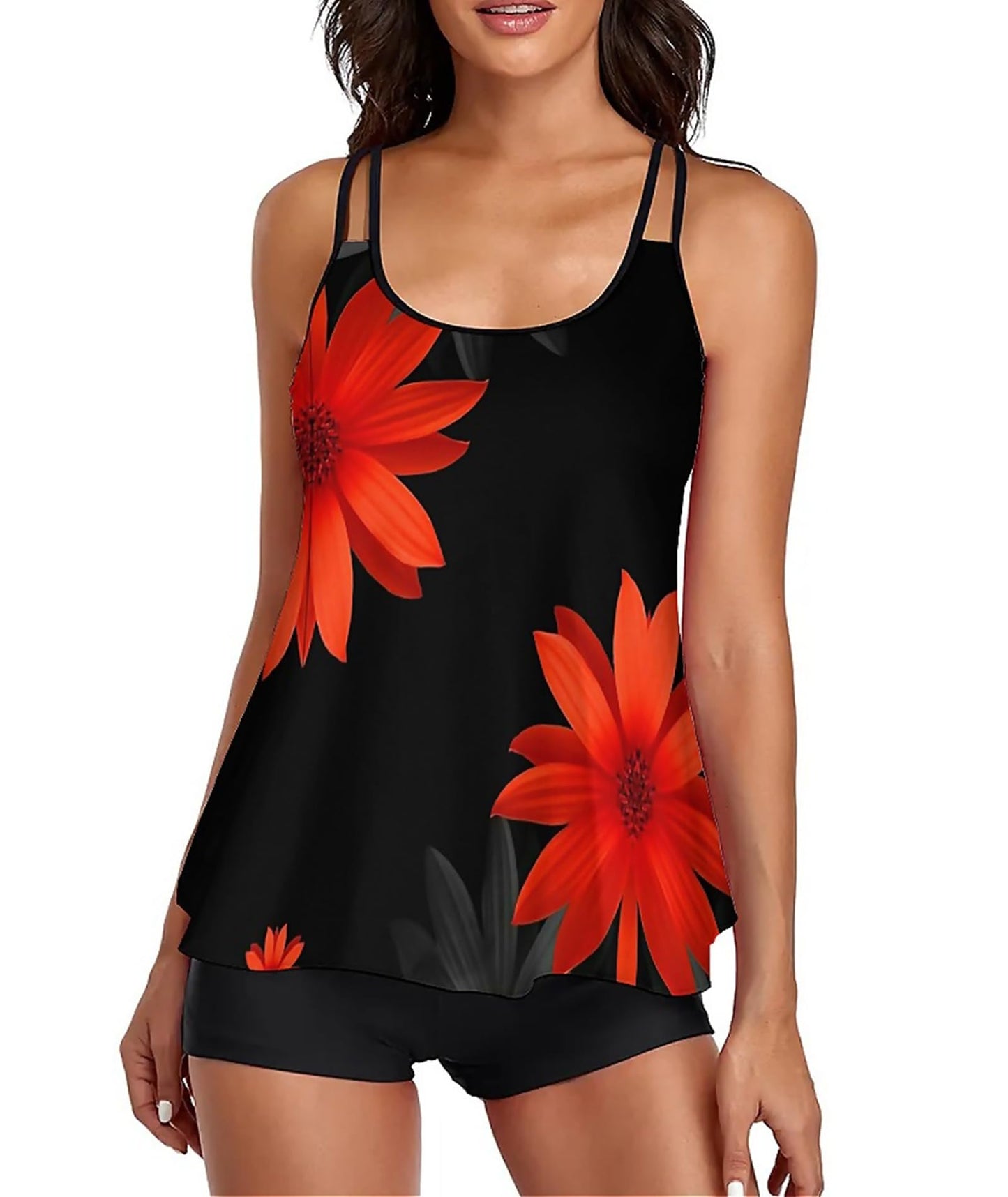 Urchics 2026 Women Two Piece Tankini Swimsuit Bathing Suits with Boy Shorts