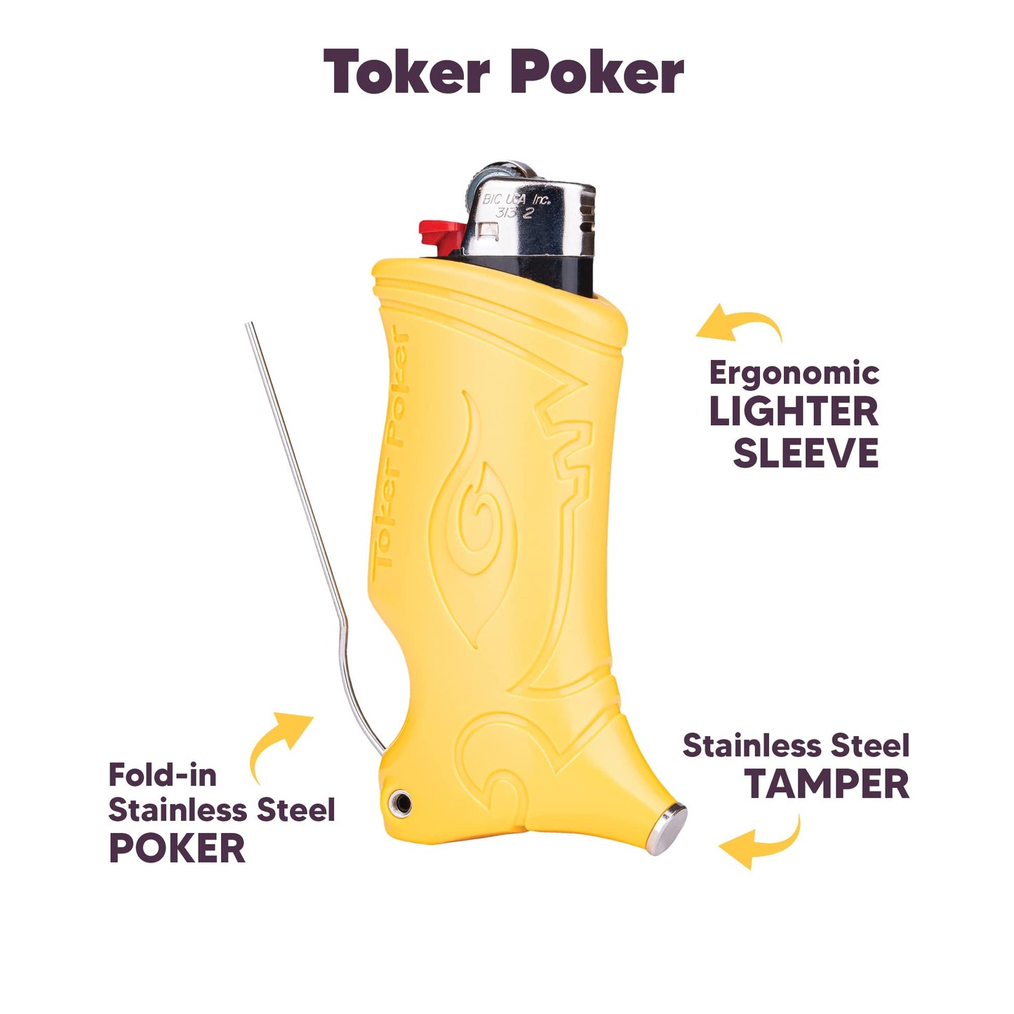 Toker Poker - Bic Lighter Case Multi Tool, Night Time Design, All Inclusive Tool for Camping and Other