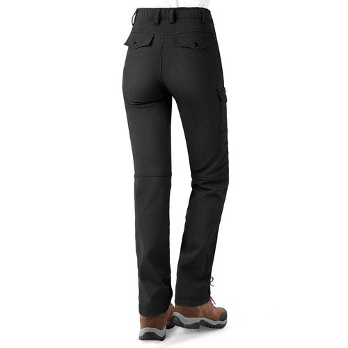 KUTOOK Women's Windproof Fleece Lined Hiking Pants Softshell Cargo Pants with Multiple Pockets Black XX-Large