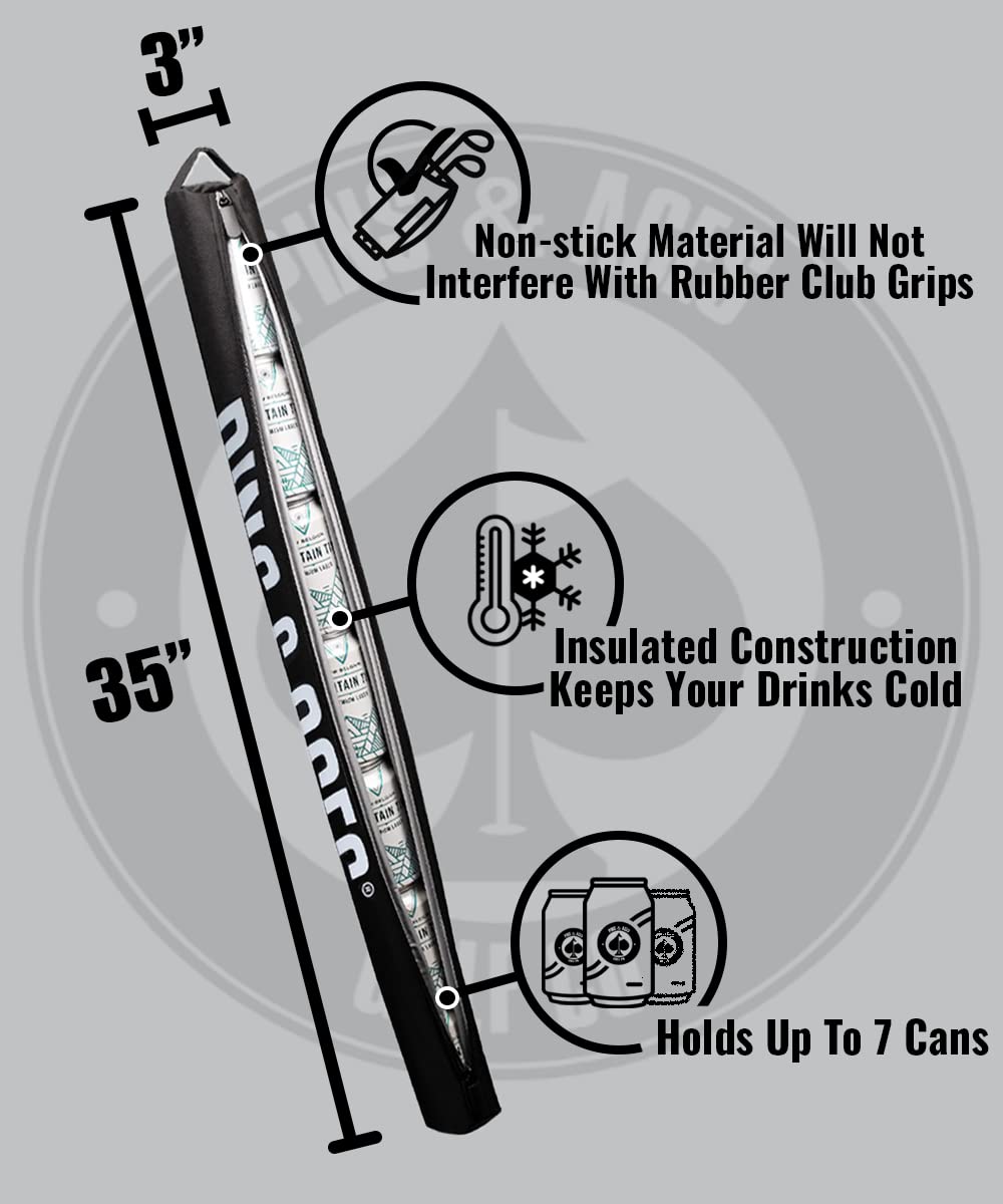 Pins & Aces Golf Co. Black 7 Can Beer Cooler