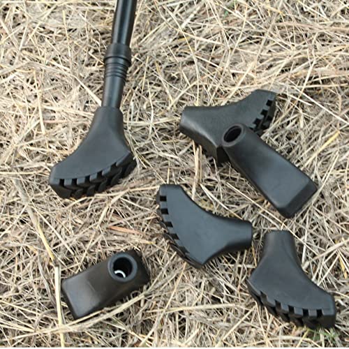 Trekking Poles Tips Set - Pack of 6 to 8 Replacement Rubber Trek Cane Tips Protectors Fit Most Walking Hiking Sticks - 11 mm Diameter by HAPLUSTAR