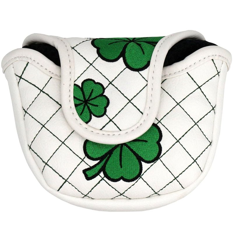 PINMEI Golf Head Covers Mallet Putter Cover Mallet Headcover Magnetic Embroidered Four-Leaf Clover Fit for Titleist Callaway Ping Taylormade Cobra Ect.