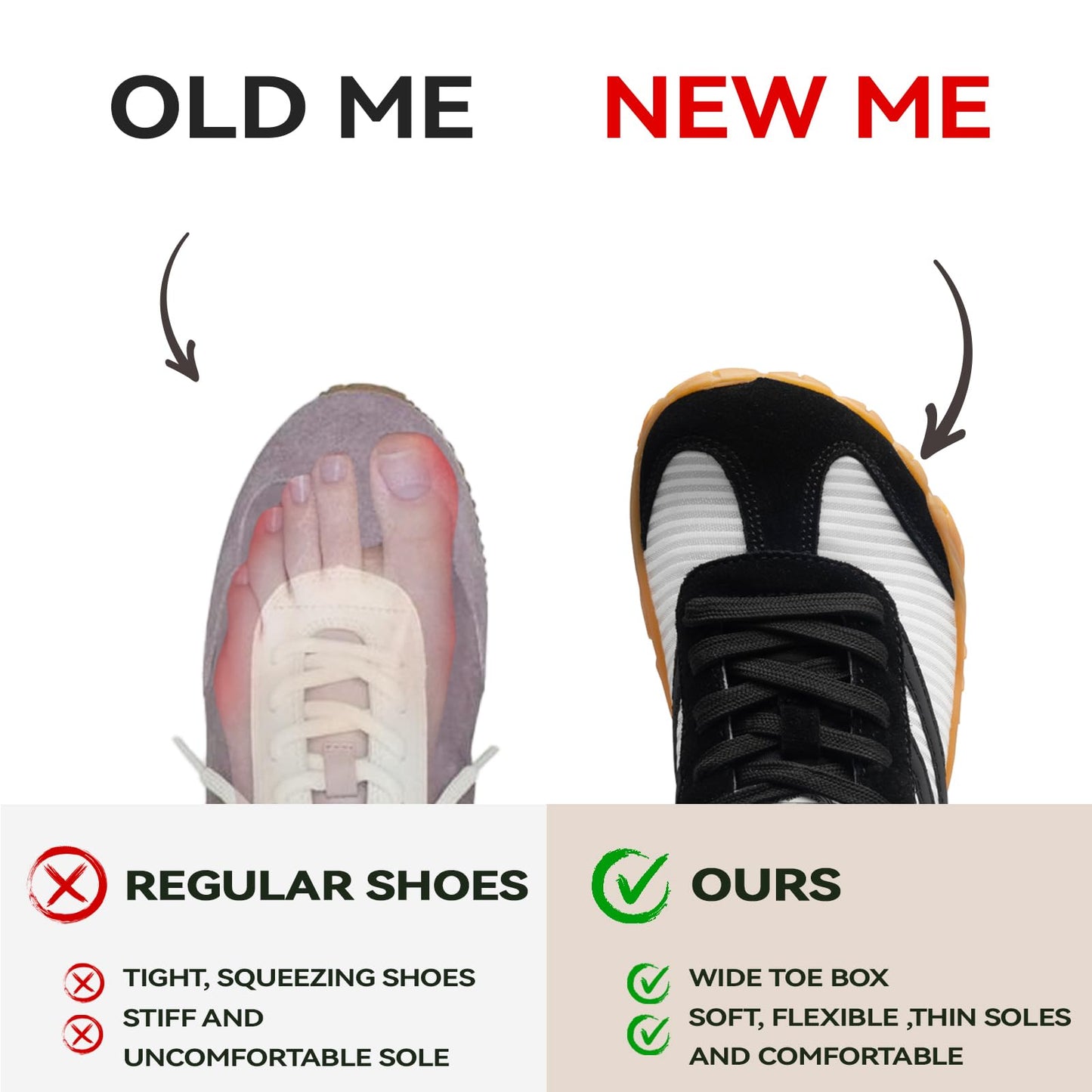Barefoot Shoes Women Casual Sneakers,Wide Toe Box Shoes Women Zero Drop Barefoot Shoe Men,Minimalist Trail Running Shoe,Non-Slip Lightweight Breathable Comfortable Fashion Walking Hiking Shoes Unisex