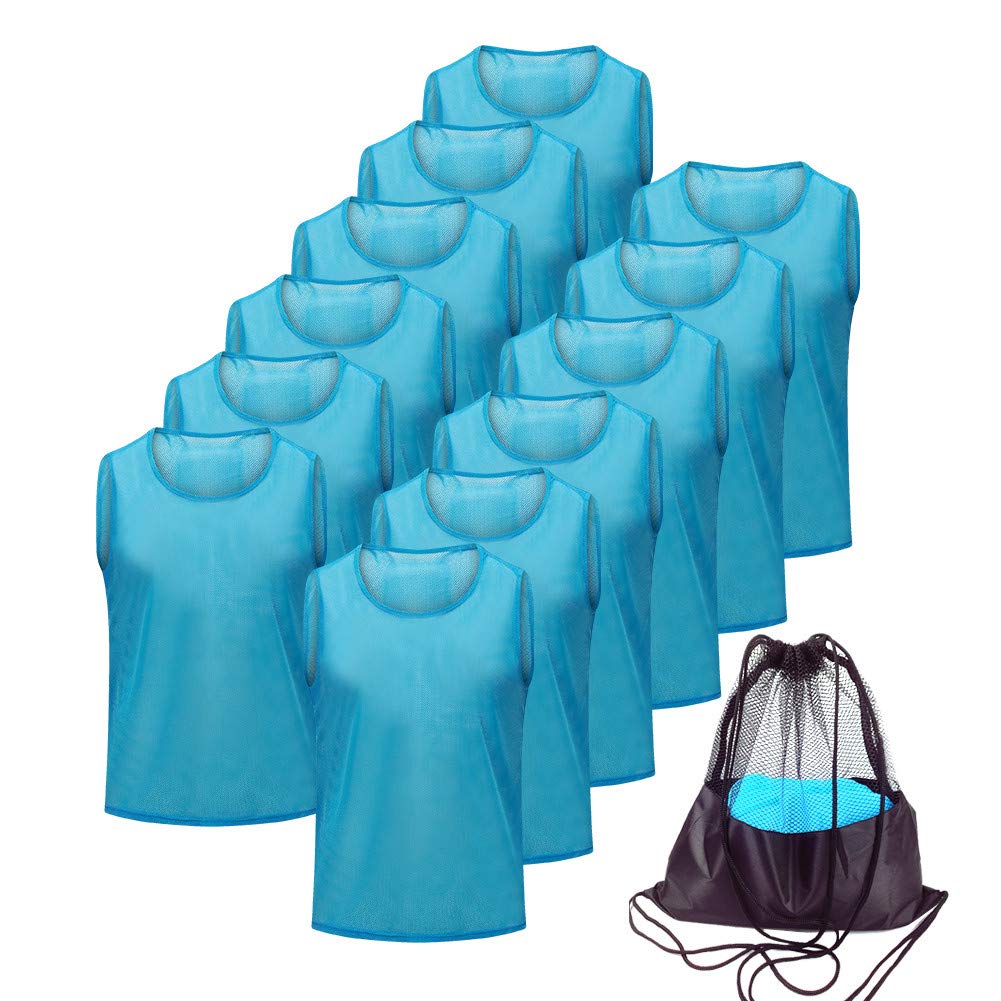 Antoyo Pinnies Soccer pinnies for Soccer Mesh Basketball Jerseys Sky Blue-L