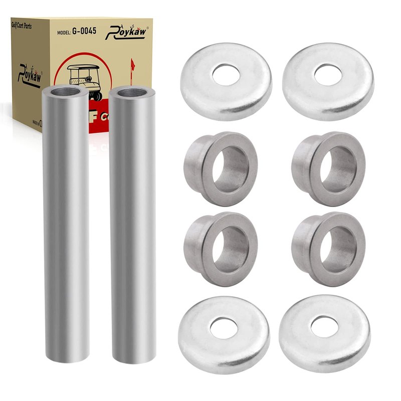Roykaw G22/G29 King pin and Bushings Kit Includes Steering Knuckle Outer Cover, Spindle Tube Spacer for Gas & Electric Golf Cart, Replaces OEM # 2NL-23448-00-00, 90381-17067-00, 2NL-23517-00-00