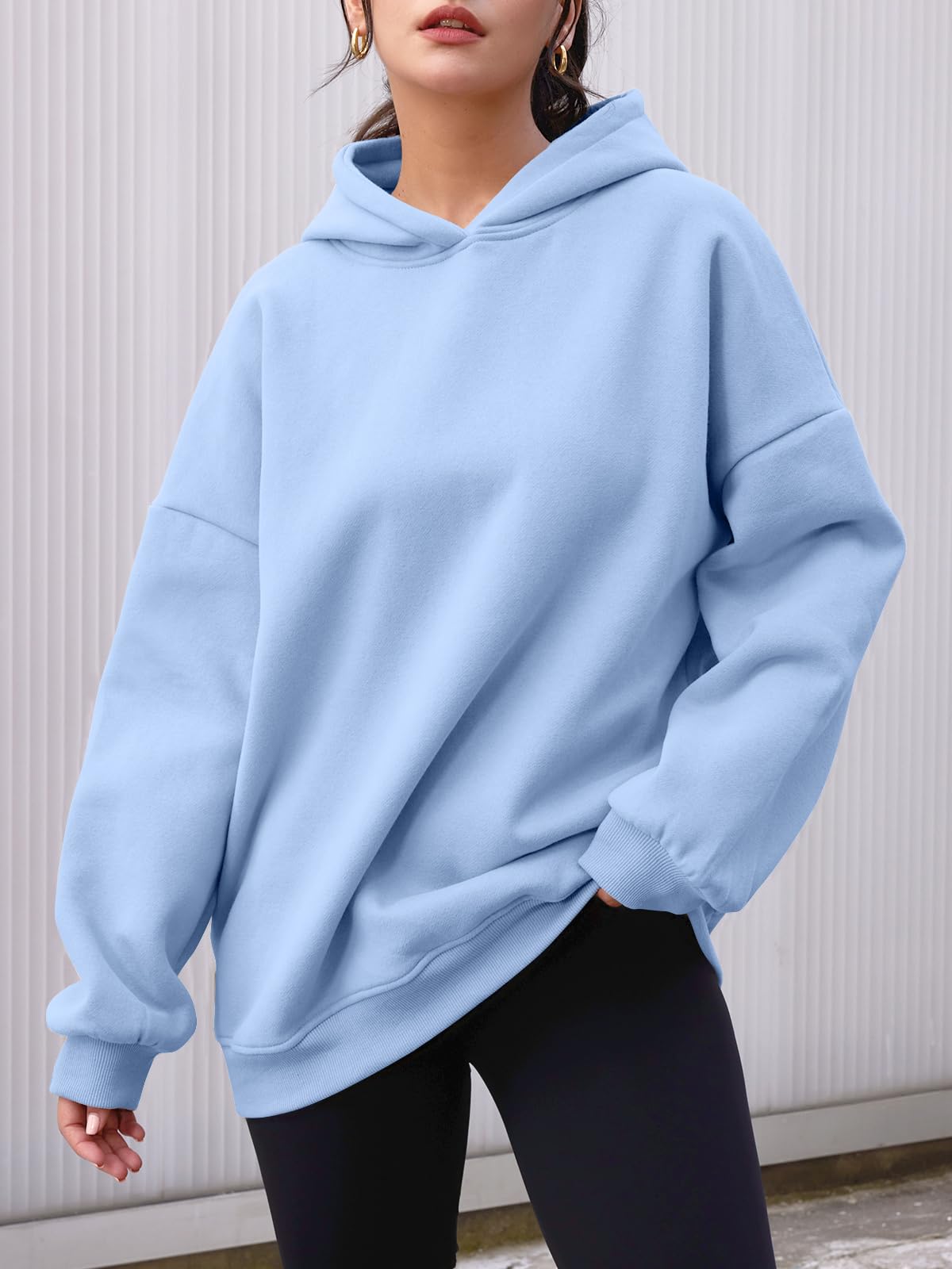 AUTOMET Womens Oversized Hoodies Fleece Sweatshirts Hooded Pullover 2024 Fashion Fall Clothes Trendy Outfits Winter Sweater_LightBlue_L