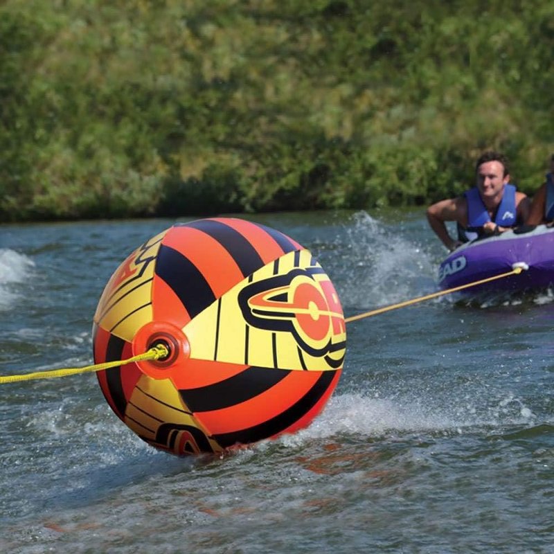 Airhead ORB Buzz Double Towable Tube - Water-Splash Reducing Design | 60 ft Rope, 4,100 lb Strength