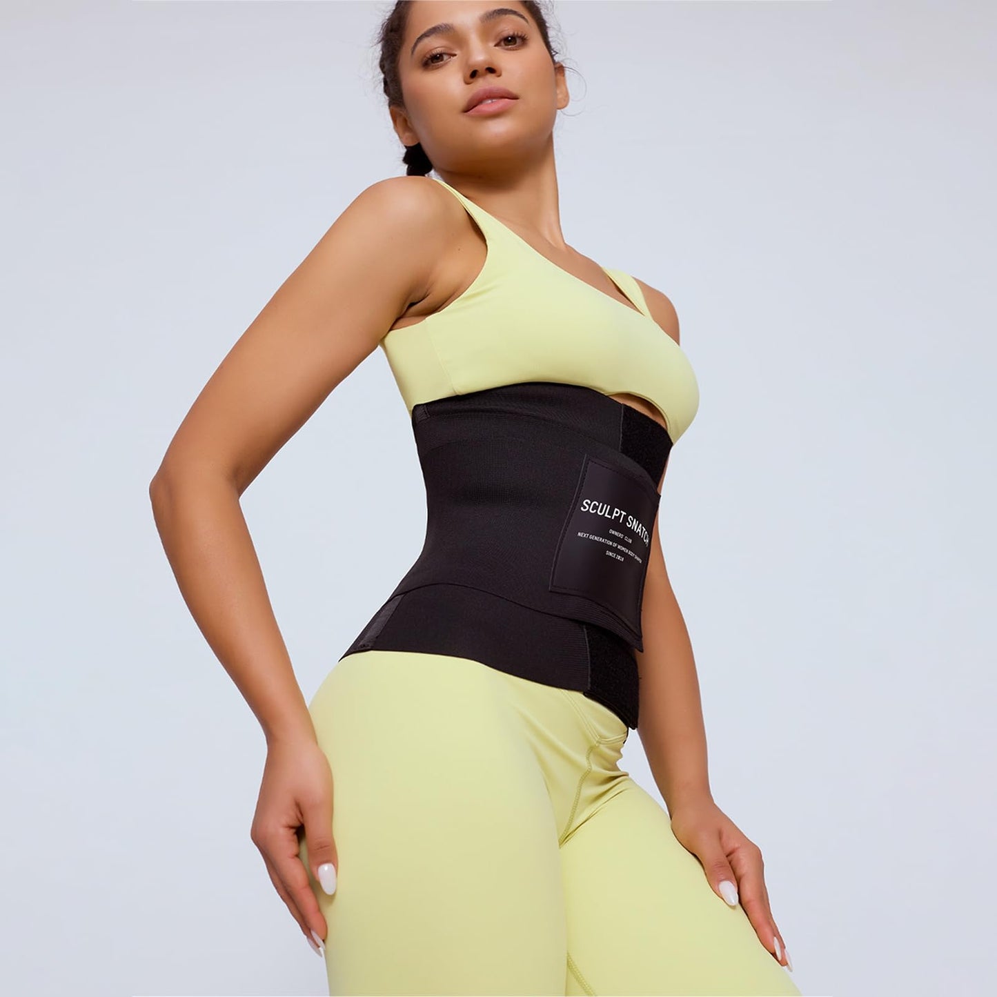 Sculpt Snatch Hourglass Waist Trainer for Women–Adjustable Sweat Band for Stomach, Tummy Control&Workout Waist Trimmer(BLACK,X-Small)