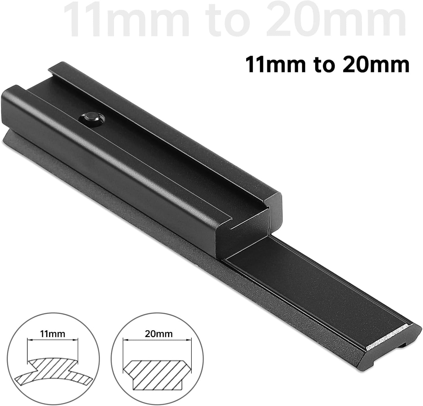 Bontok 11mm to 21mm Dovetail Picatinny Rail Scope Mount Converter - Low Profile with Built-In Locking Screws