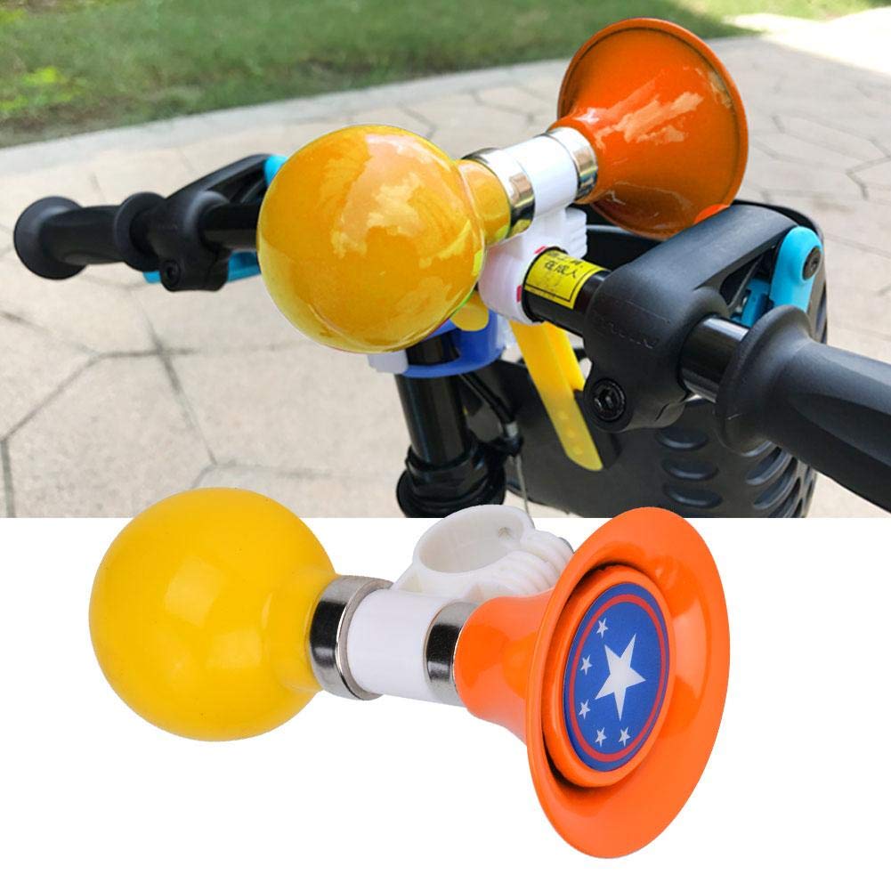 Rubber Children Horn, Metal Rubber Children Horn Warning for Boys Girls Accessory (Orange)