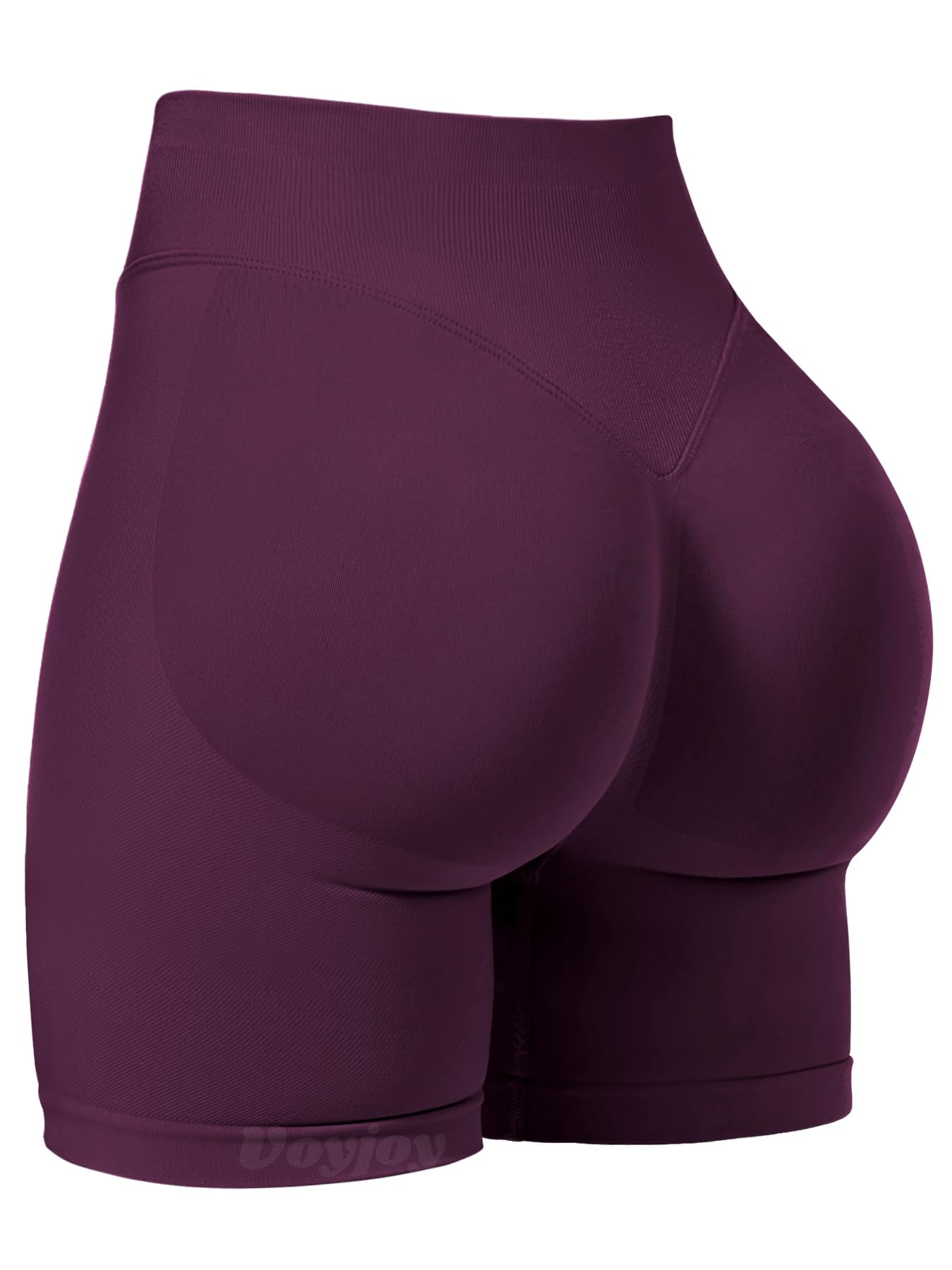 VOYJOY Women Workout Impact Shorts 2.5"/ 3.6"/ 4.5"/ 6" Scrunch Butt Lifting Gym Seamless Booty Biker Shorts Black Cherry
