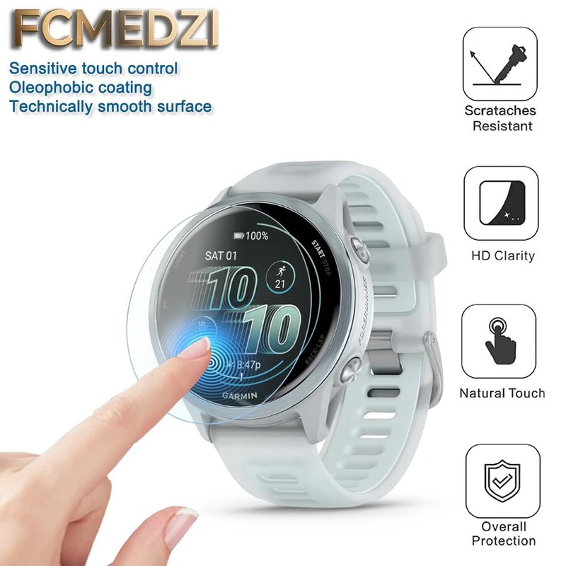 FCMEDZI Compatible for Garmin Forerunner 570 42mm Screen Protector, Case TPU Soft Frame Cover and TPU Screen Protective Film Not Tempered Glass (Pack of 4+2)(Not of 47mm)