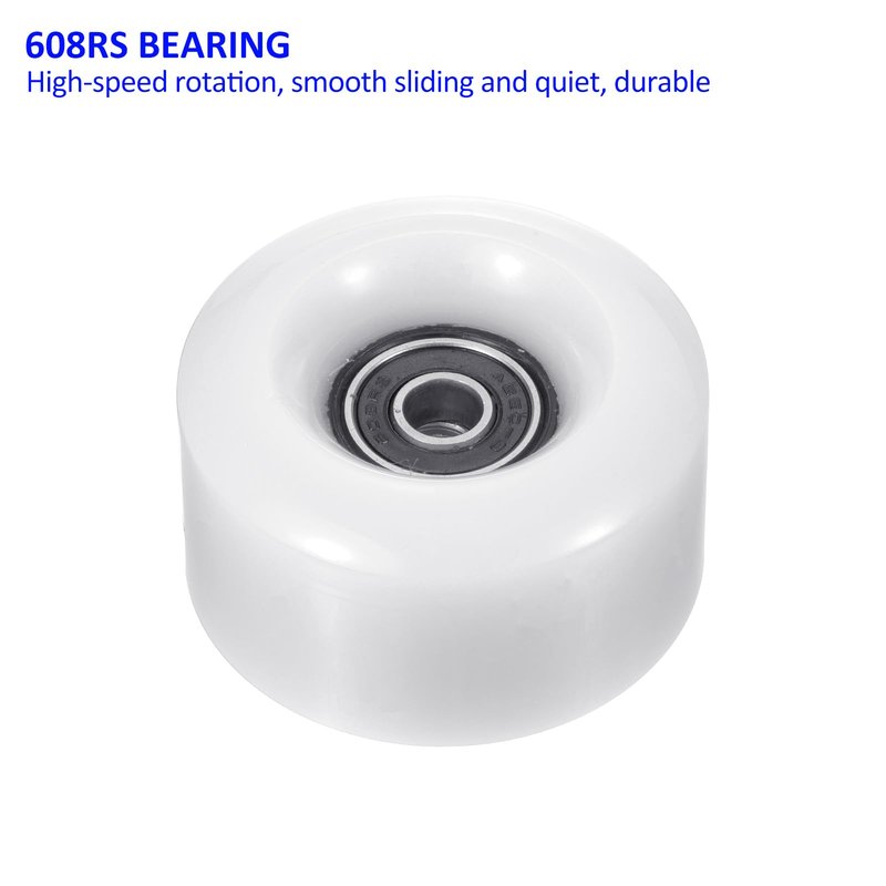 M METERXITY 8 Pack Roller Skate Wheels - Quad Skates Wheels with Bearing Installed & 2 Toe Stoppers Apply to Outdoor Double Row Skating (58x32mm, 82A, White)