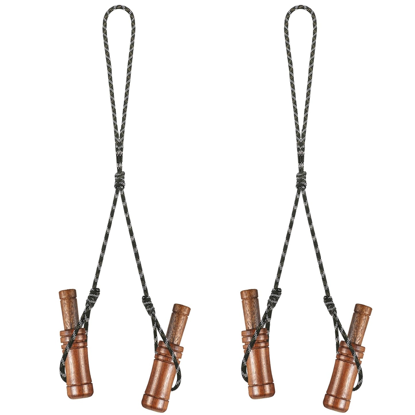 Leyndo 2 Pcs Duck Call Lanyard No Whistle Adjustable Duck Lanyard Hunting Accessories Paracord Christmas Winter DIY Waterfowl Goose Calls Hunting Gear Gifts for Hunter Father Men(Dual Head Design)