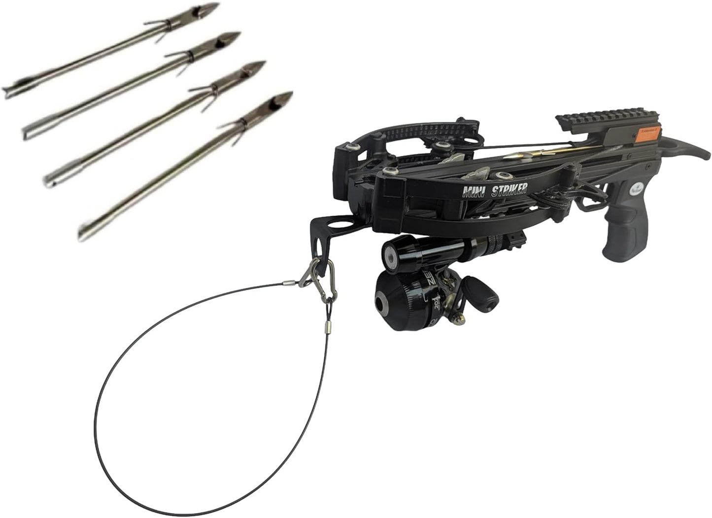 Mini Striker Fishing Crossbow - Self-Cocking Design with 4 Steel Bolts | Compact Size & Easy to Use