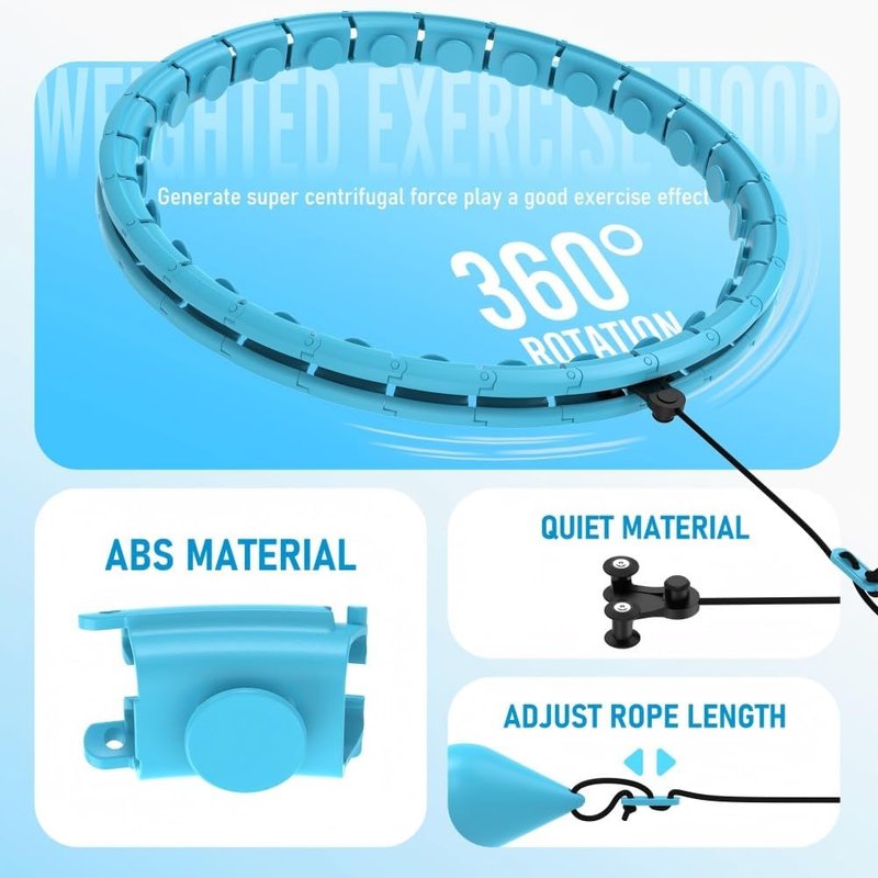 Infinity Weighted Hula Hoop for Adults | 30 Detachable Links for Weight Loss & Fitness