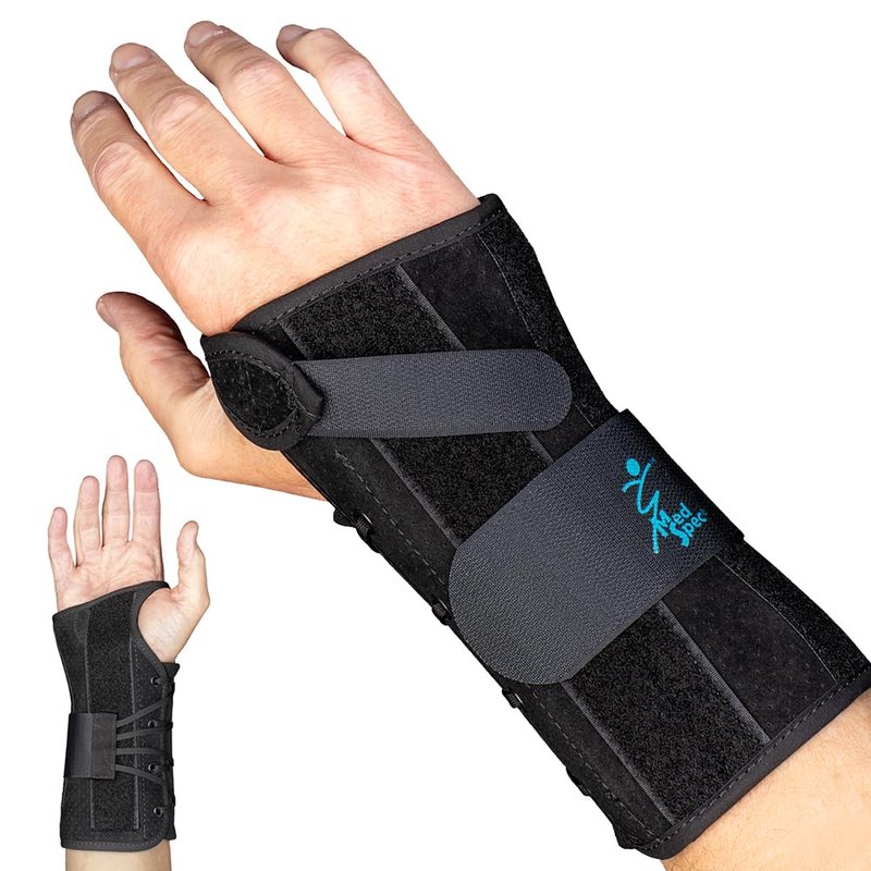 Med Spec 8" Wrist Lacer (Right Hand, Small) - Wrist Brace with Easy Adjustable Lacing Support - Carpal Tunnel Hand and Wrist Stabilizer with Palmar & Dorsal Stays, Breathable Liner, 223932
