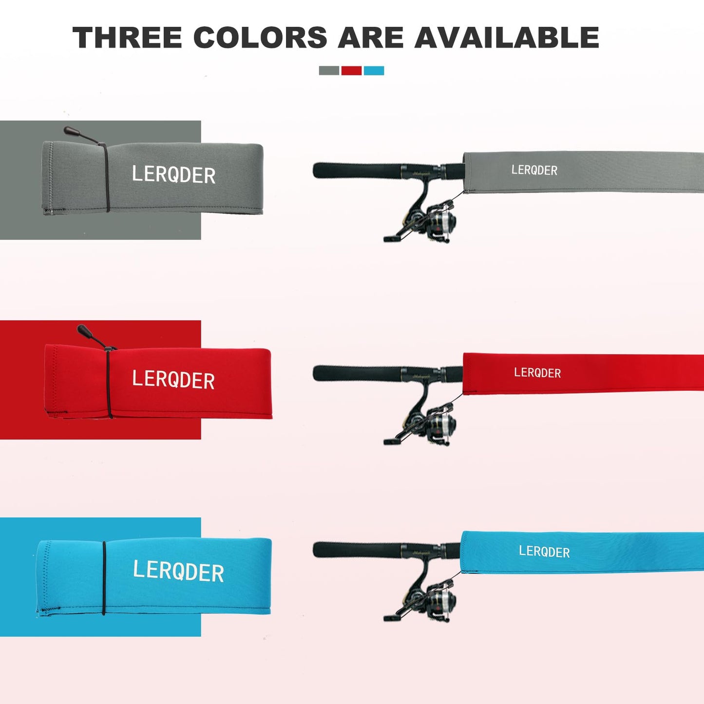 LERQDER Premium Neoprene Fishing Rod Sleeves-Durable,UV Resistance, Puncture Resistant, Rod Socks Protect Cover Casting, Spinning, Trolling Fishing Rods for Storage (2, Red, 68")