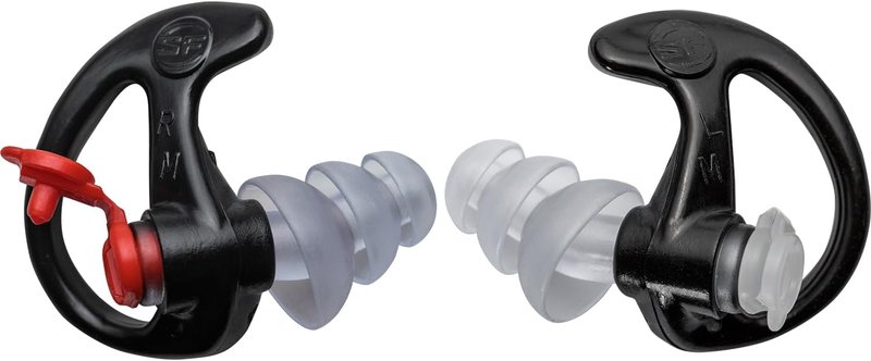 SureFire EP4 Sonic Defenders Plus Earplugs - Reusable Triple Flanged Design | Medium Black
