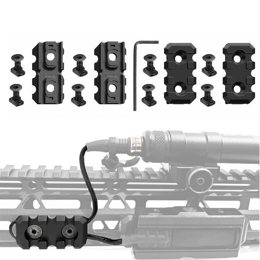APLUSGEAR 4 Pack 3 Slots Picatinny Rail Pressure Switch Cable Guides Compatible Dual-Function for M-lok Compatible System, for Laser Flashlight Switch Cable Holder Organizer