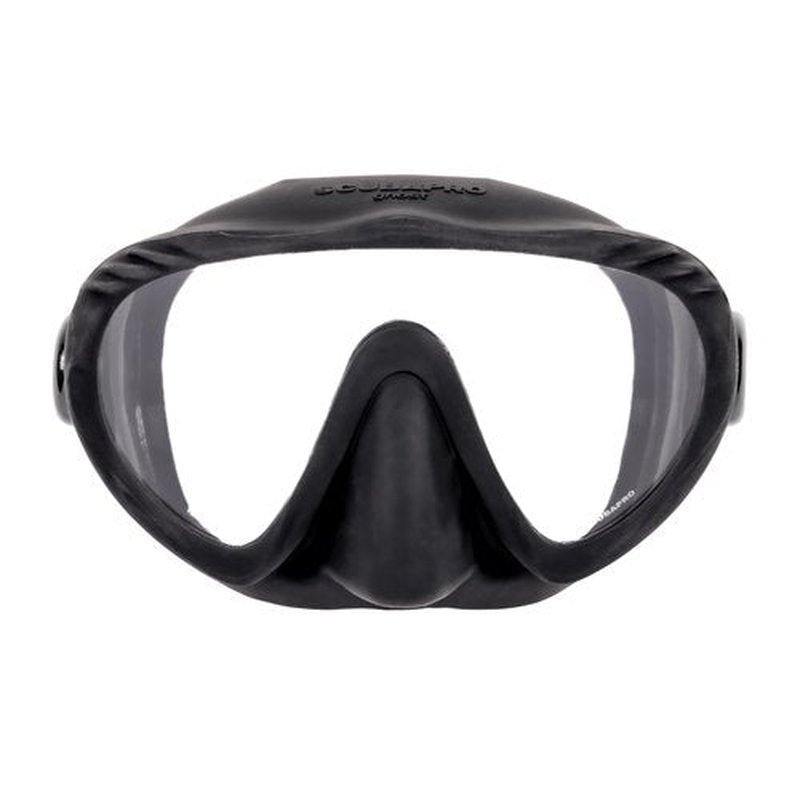 SCUBAPRO Ghost Scuba Dive Mask, Low-Volume Frameless Design w/Ultra Clear Single Lens, Silicone Skirt and Easy-Adjust Strap Buckles, Black