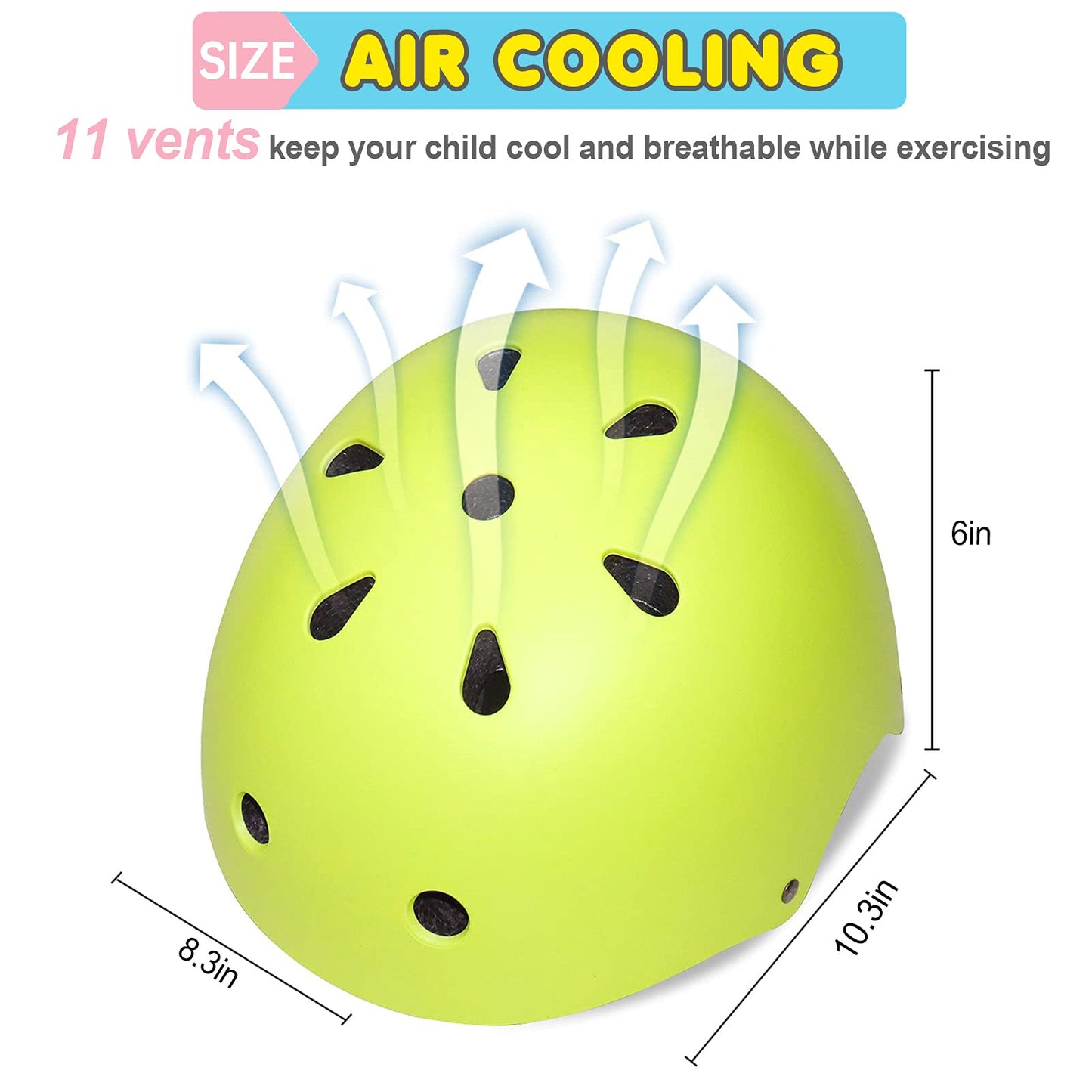 BURSUN Kids Bike Helmet Set Toddler Helmet Kids Helmet Adjustable for Ages 2-3-5-8-14 with Knee Elbow Wrist Pads, Multi-Sport Protective Gear for Cycling Skateboard Scooter Skating Boys Girls