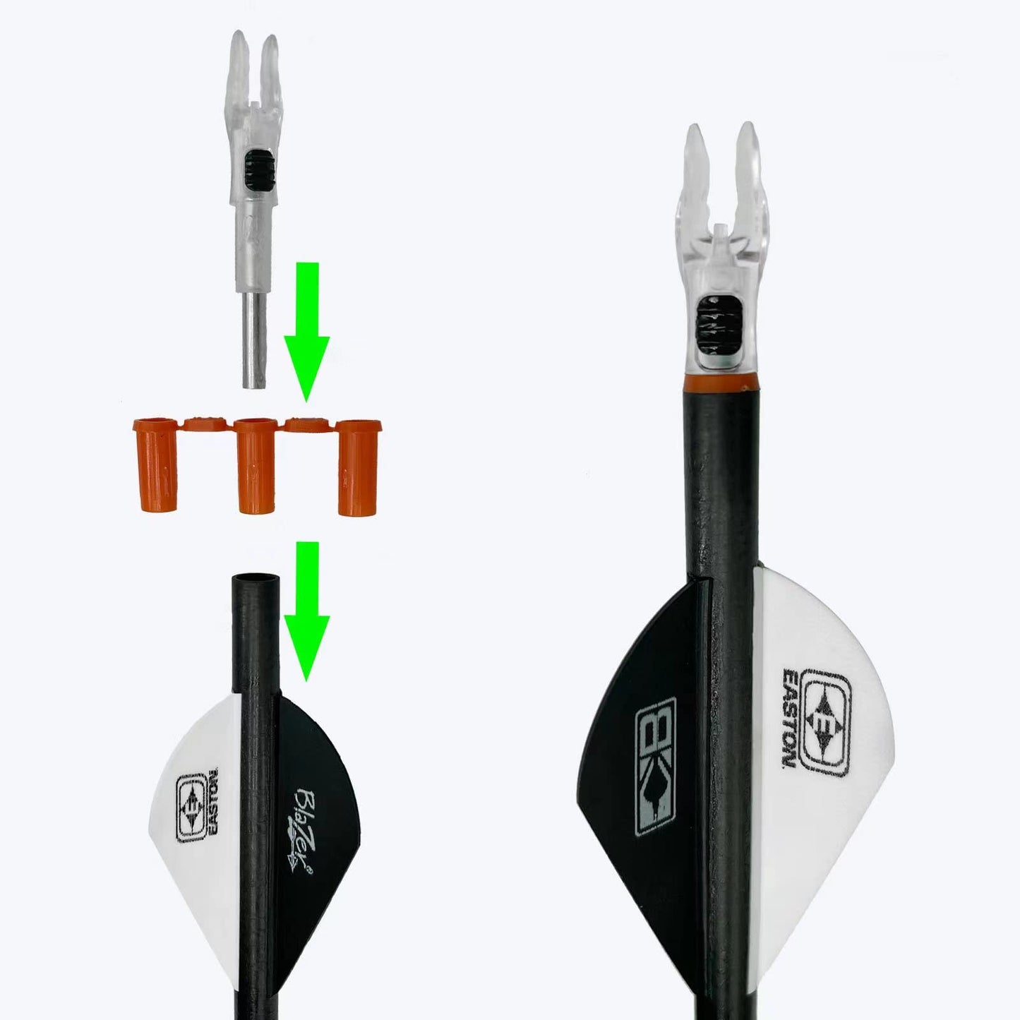 DEEPOWER X Lighted Nocks for Arrows .204”/.233”/.244”/.246” with ON/Off Switch with H, S, GT Bushings