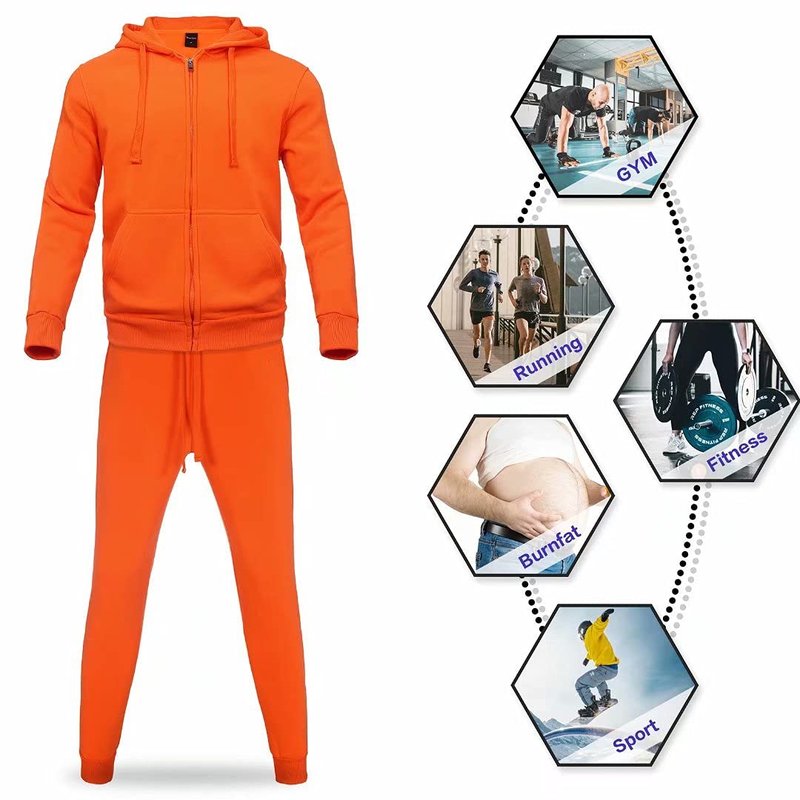 Megub track suit set 2 pieces for men Athletic warm sweatsuit Full Zip thick fleece hooded jogger suit casual winter warm sports outfits M-5X BIG(orange,2XL)