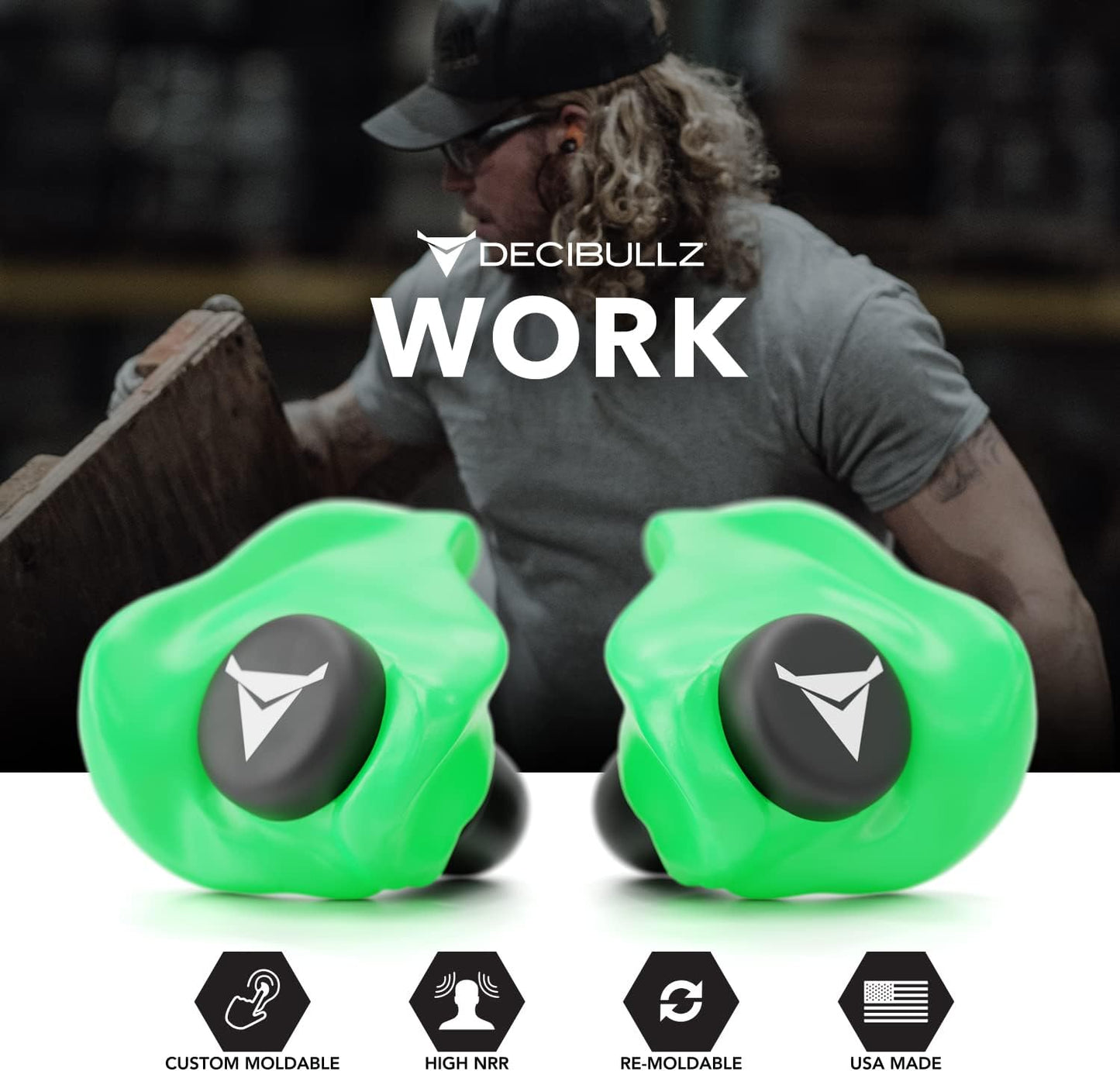 Decibullz Custom Molded Earplugs - 31dB Noise Reduction | Comfortable Hearing Protection for Shooting, Travel, and Concerts