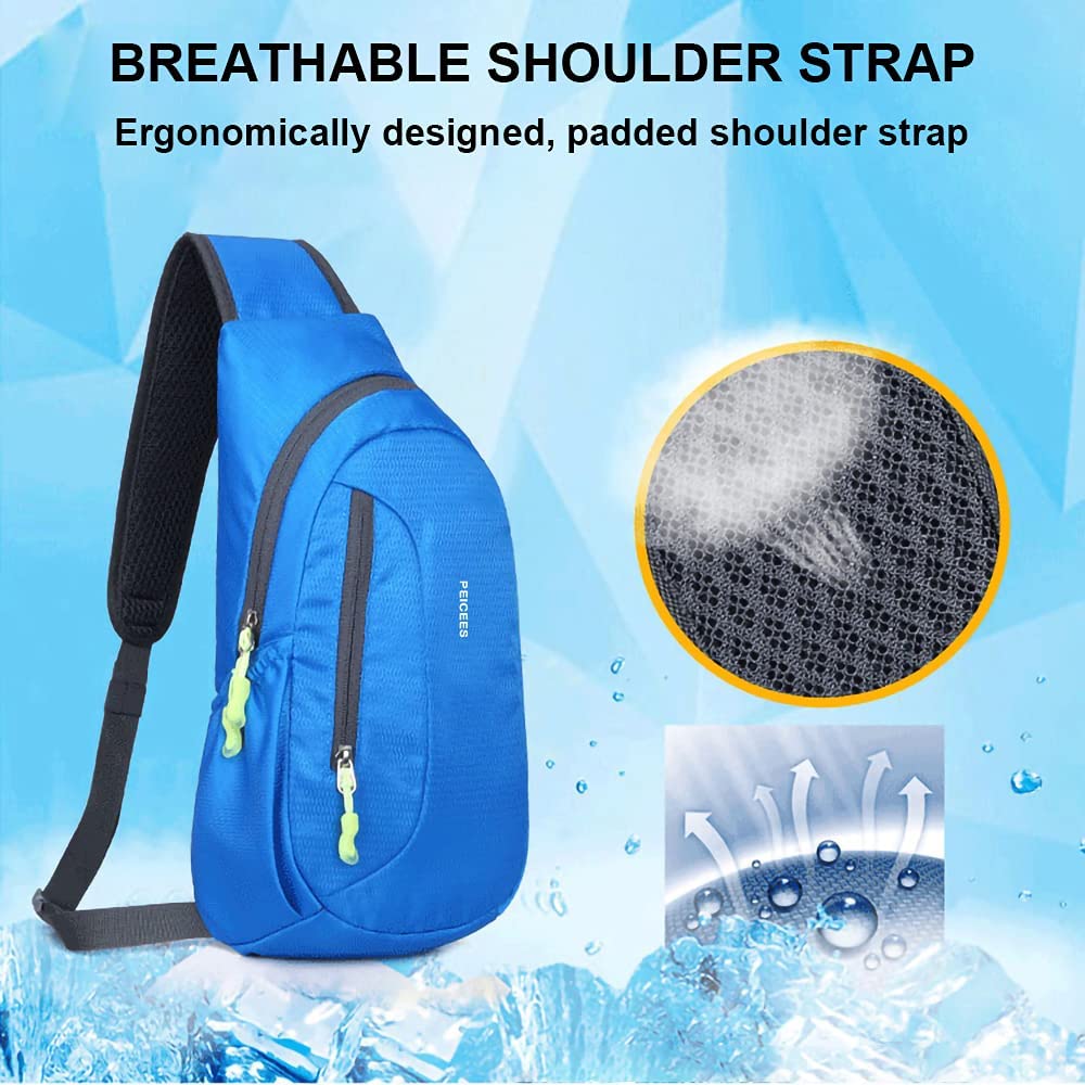 Peicees Small Sling Bag - Crossbody, Chest, Packable Backpack - Waterproof Shoulder Bag for Men & Women - Hiking, Travel