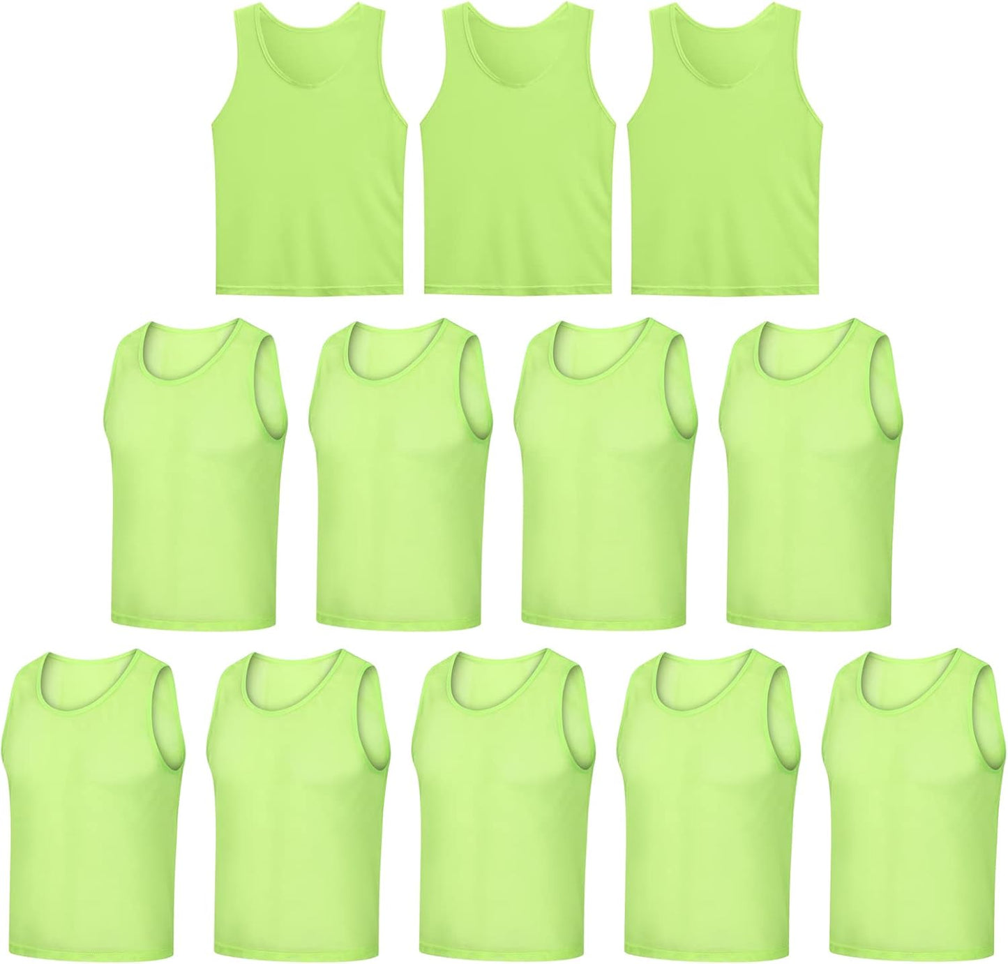 Scrimmage Vests - 12 Pack Team Training Jerseys | Lightweight Practice Pinnies with Carry Bag