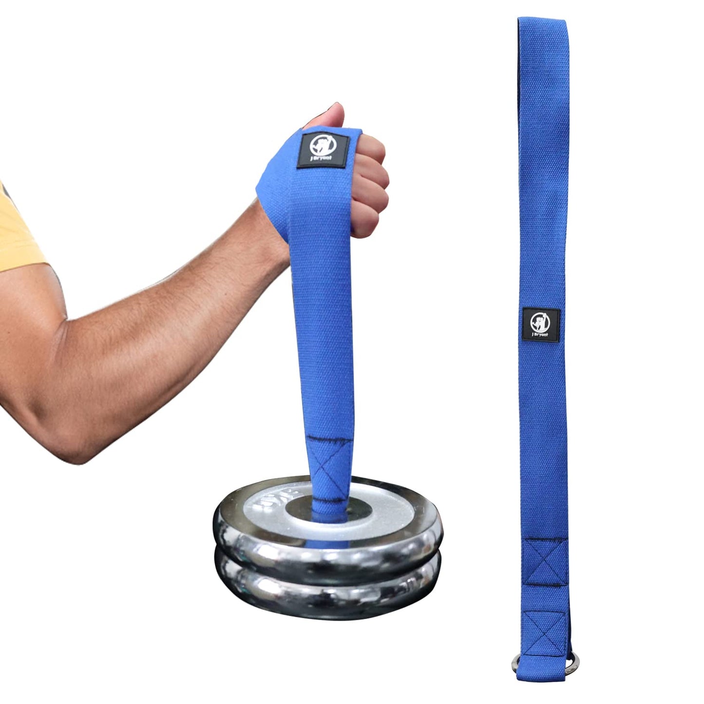 J Bryant Arm Wrestling Training Strap Belt Hand Grip- Ideal for Wrist, Forearm, and Biceps Workouts, Multifunctional Home Gym Fitness Equipment, Compatible with 1 inch and 2 inch Barbell Plates