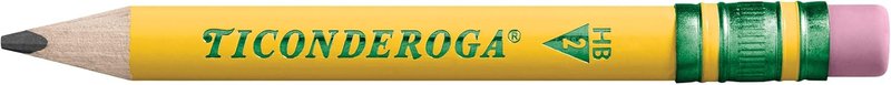 Ticonderoga My First Half-Size Wooden Pencils - Large Triangle-Barrel Pre-Sharpened #2 HB Yellow Pencils with Erasers | 4.5" | 12-Pack