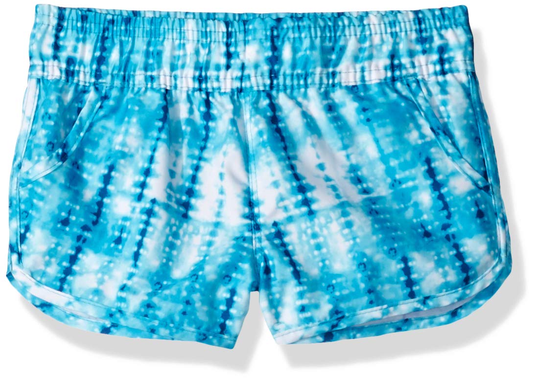 Kanu Surf Girls' Sandy UPF 50+ Quick Dry Beach Elastic Waist Boardshort, Willow Aqua Tie Dye, Large (12/14)