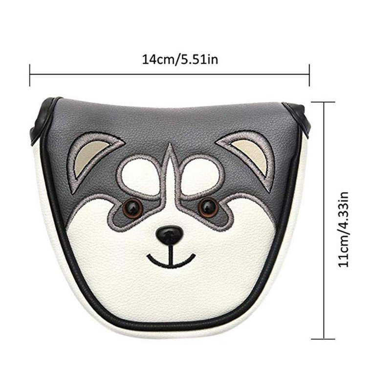 Golf Putter Headcover Mallet Leather Cute Husky Animal Replacement Covers